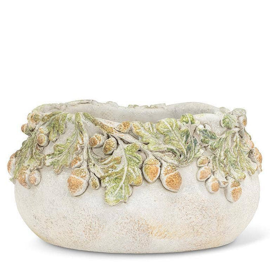 Abbott - Oak Leaves & Acorns Low Planter