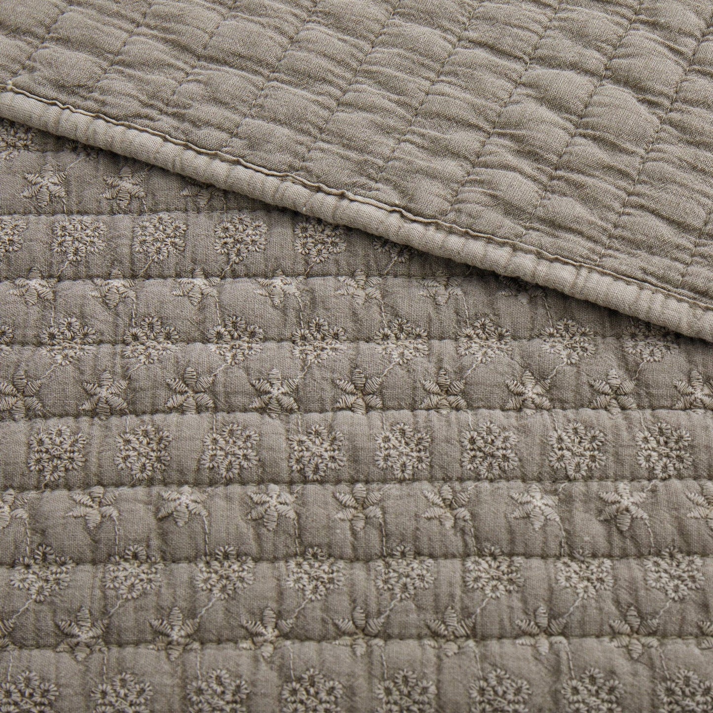 Levtex Home - Eyelet Quilted Throw: Cream