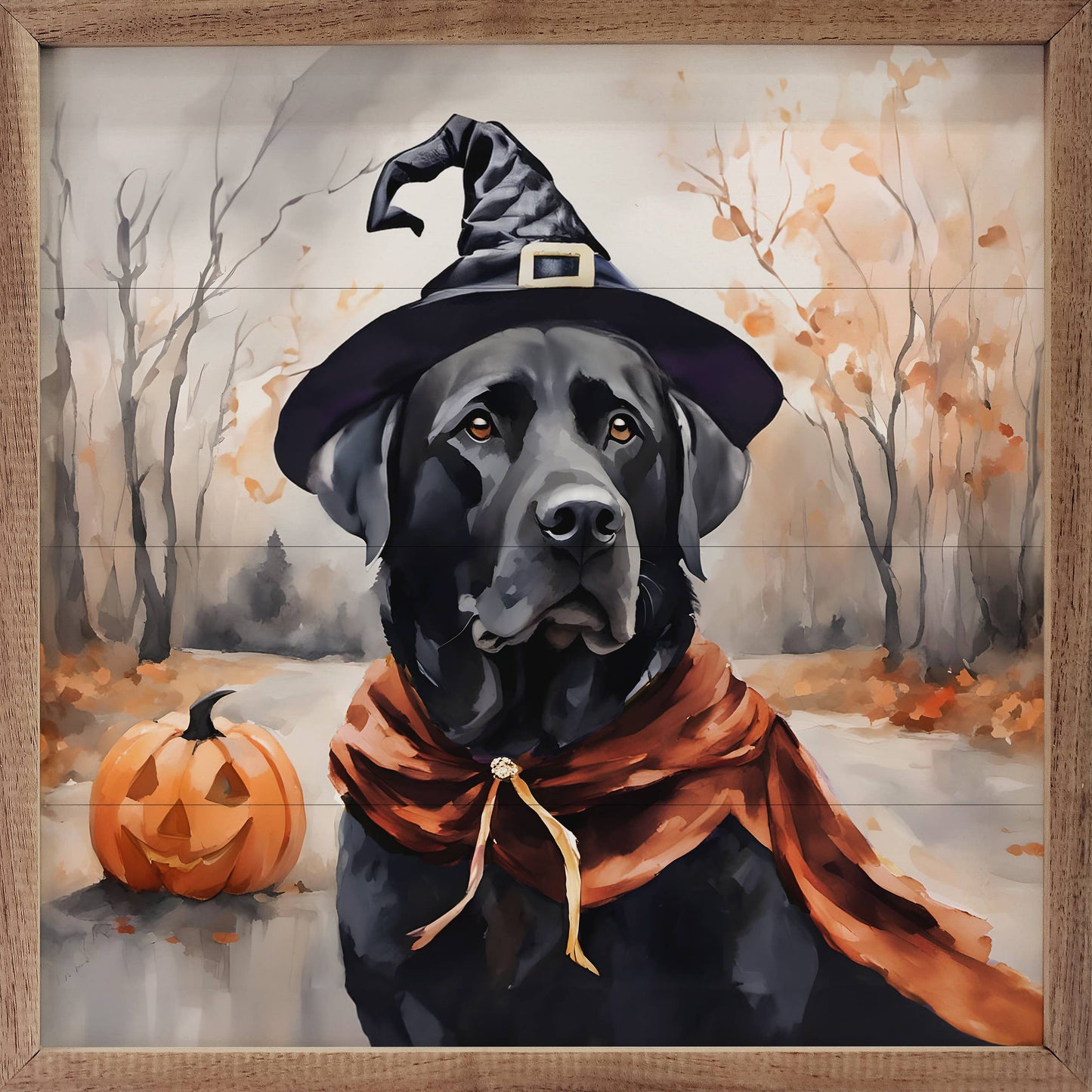Kendrick Home - Halloween Black Lab: 12 x 12 x 1.5