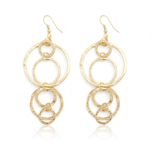 KARINE SULTAN - Multiple Circle Dangle Earrings - 24K Gold Plated: Gold