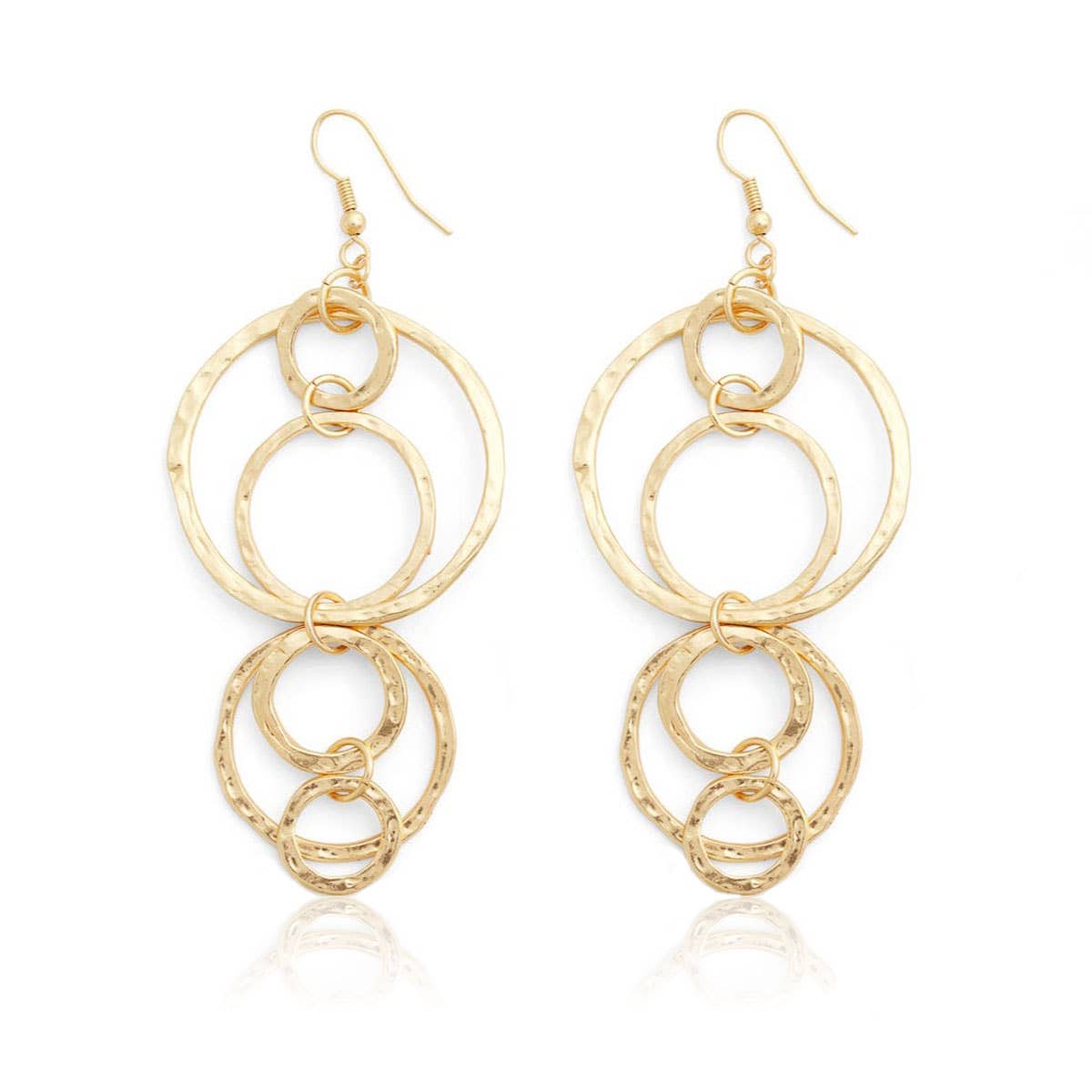 KARINE SULTAN - Multiple Circle Dangle Earrings - 24K Gold Plated: Silver