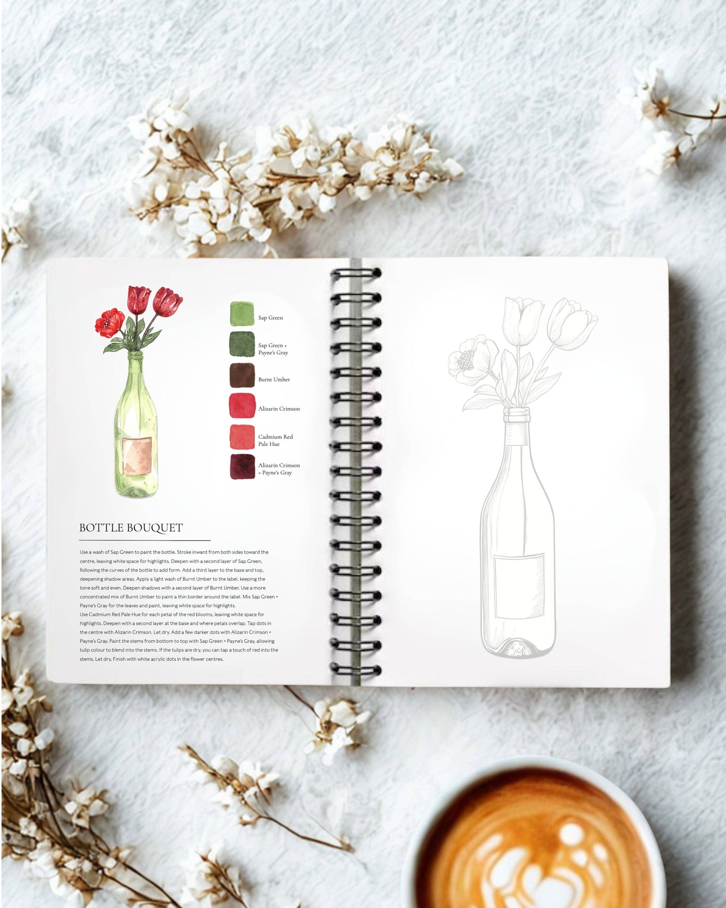Willow Wolfe USA - Pretty Pots Watercolor Workbook by Nya Wolfe