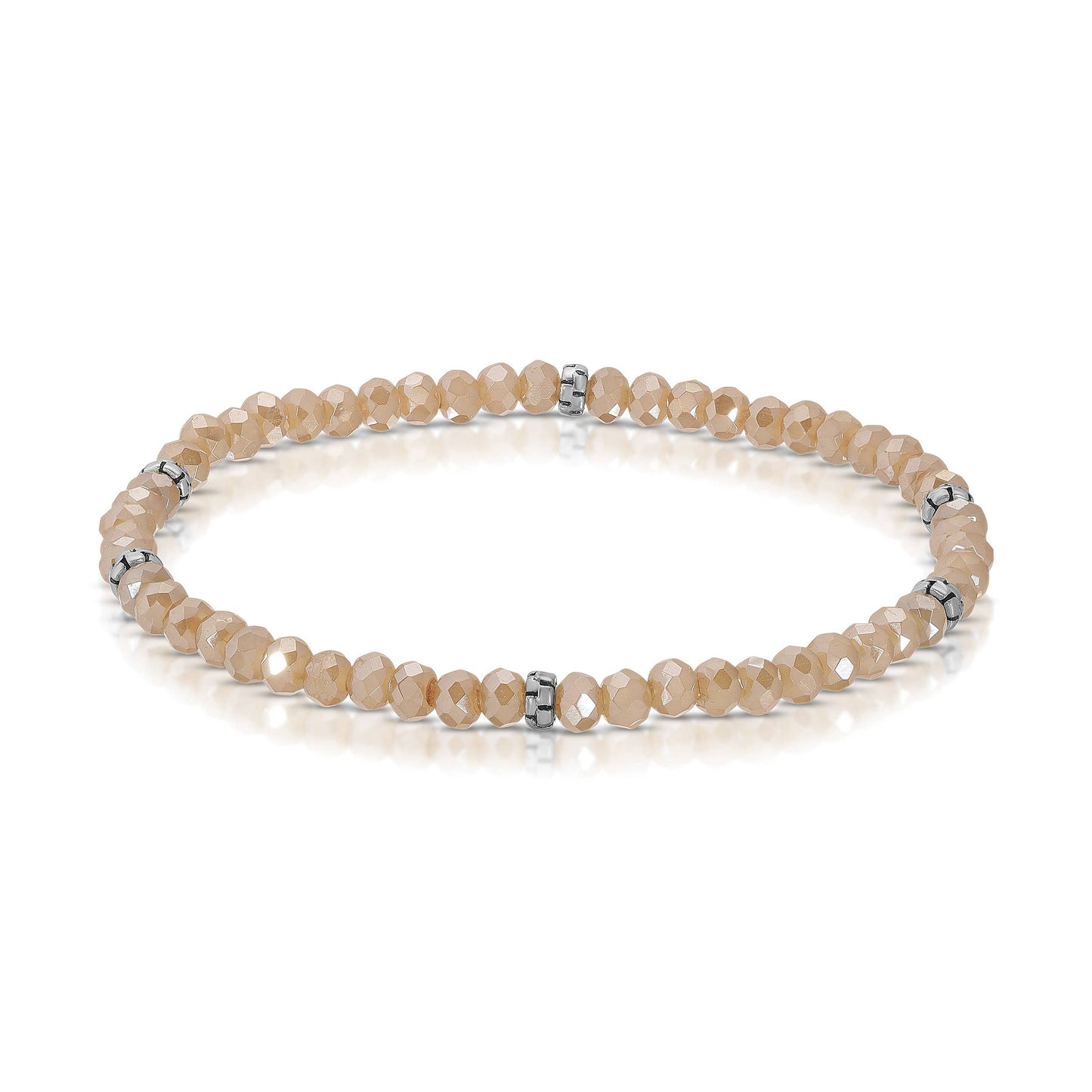 My Fun Colors - Mini Crystal Beaded Stretch Bracelet | So Many Great Colors!: Sahara ab+Silver Accent (MC1005S)