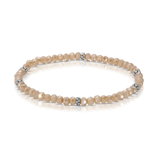My Fun Colors - Mini Crystal Beaded Stretch Bracelet | So Many Great Colors!: Sahara ab+Silver Accent (MC1005S)