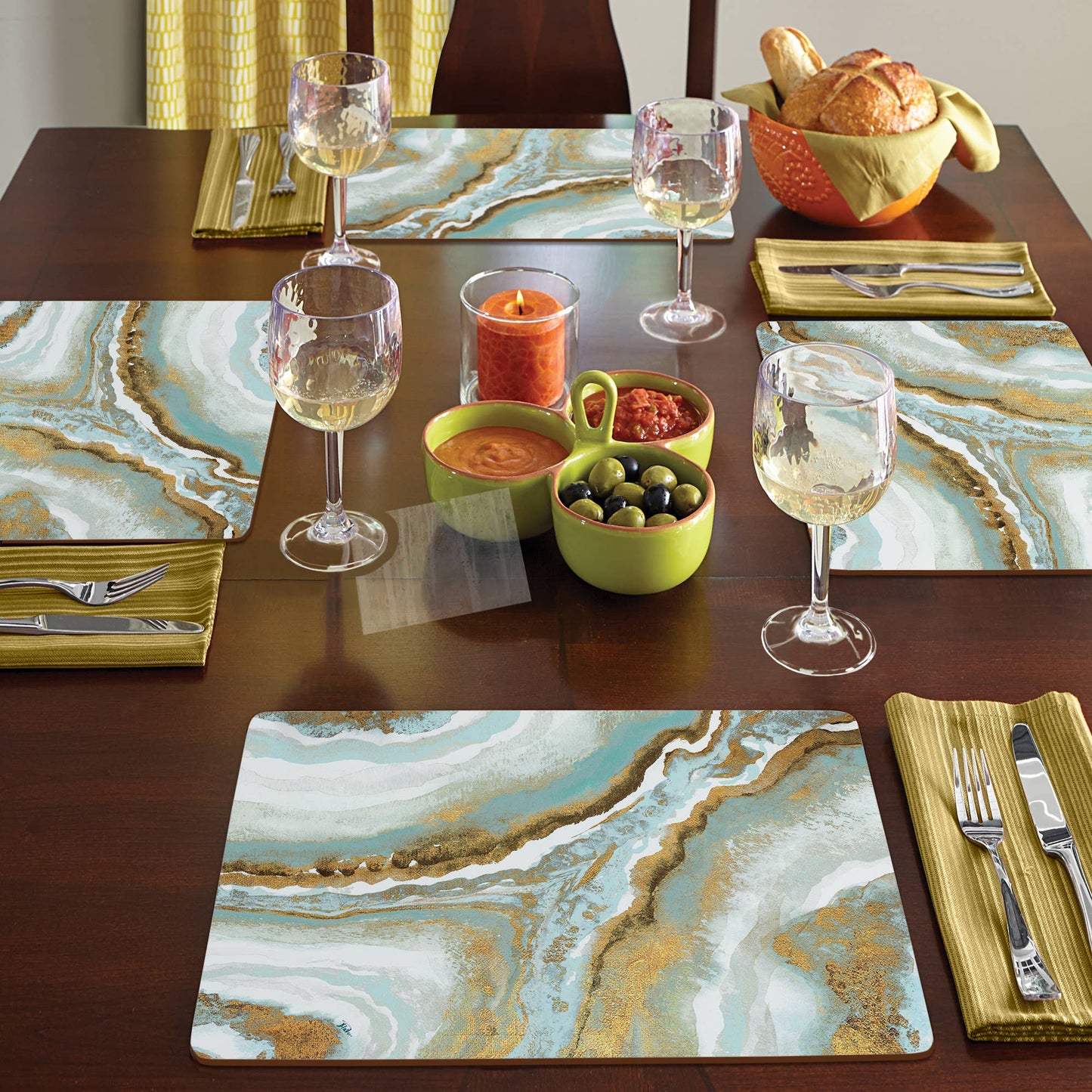 CounterArt/Highland Home/Thirstystone/CoasterStone - Cala Home Teal Agate