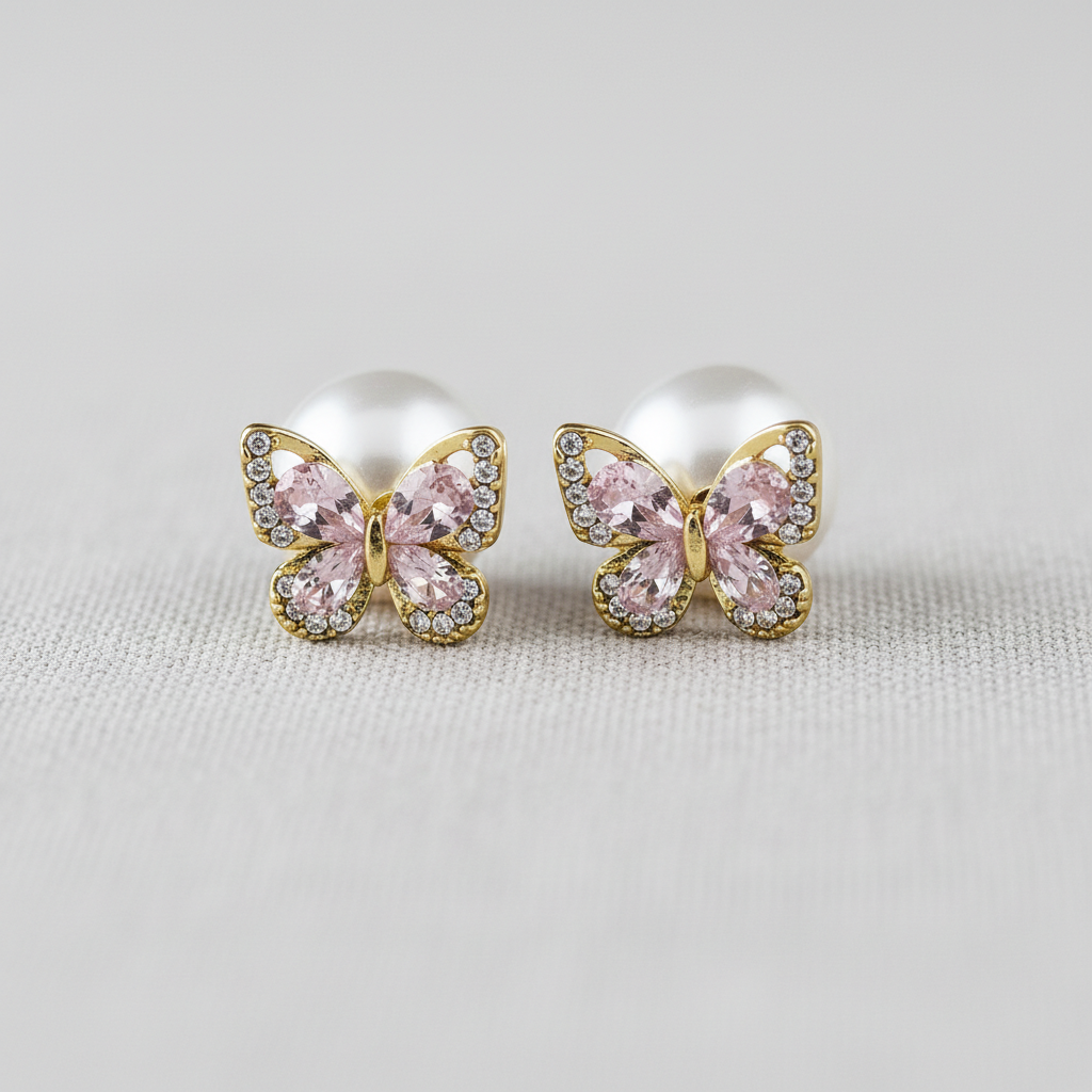 camilla dovey - Butterfly Pearl Stud Earrings