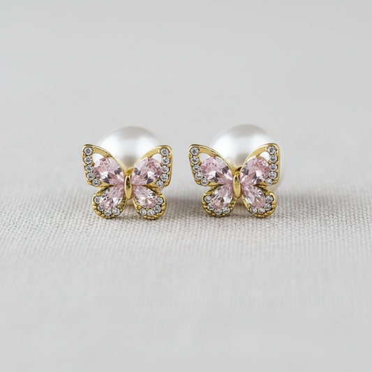 camilla dovey - Butterfly Pearl Stud Earrings