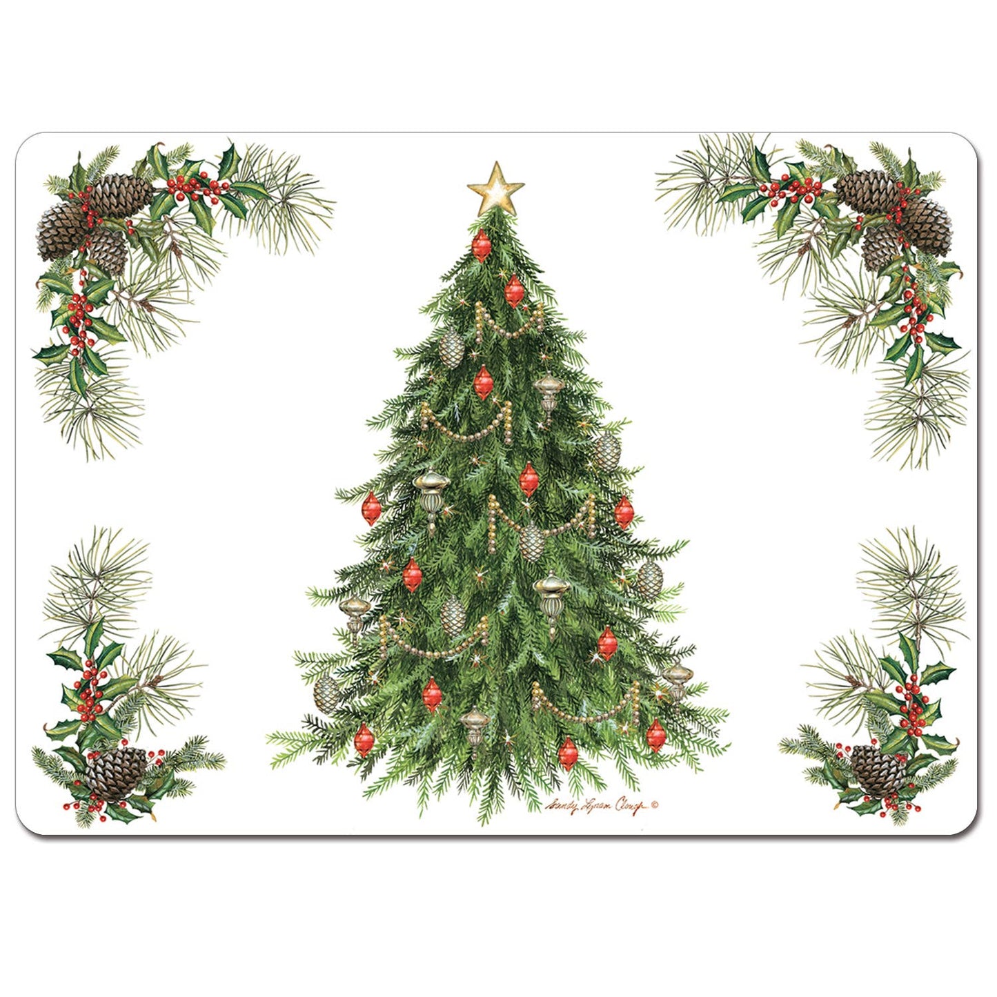 CounterArt/Highland Home/Thirstystone/CoasterStone - Cala Home "O' Christmas Tree" Decorative Hardboard Placemat