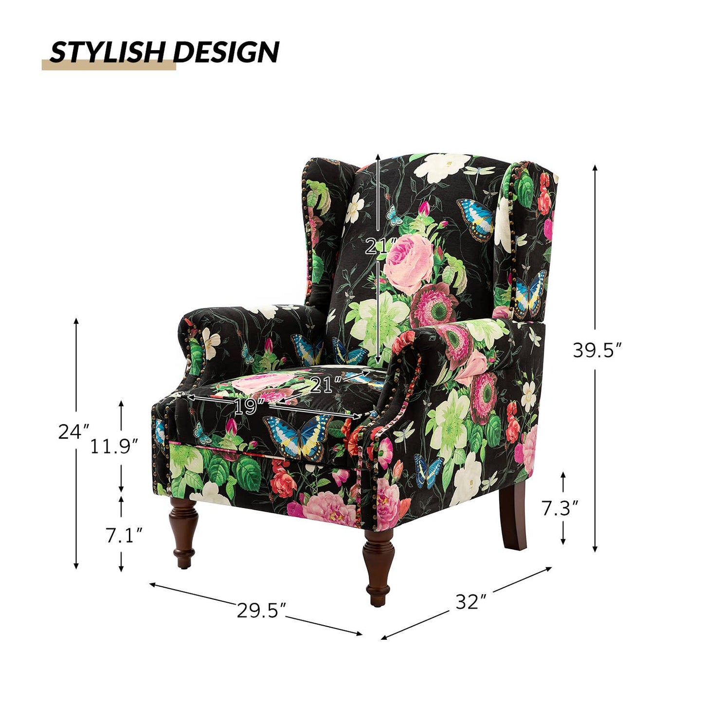 Karat Home - Theodor Armchair: Navy