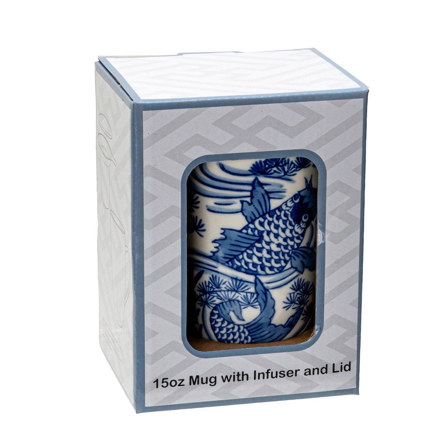 Urban Tokyo - Koi Fish Design 15oz Tea Mugs with Lid and Infuser for Loose Leaf Tea (4/32)