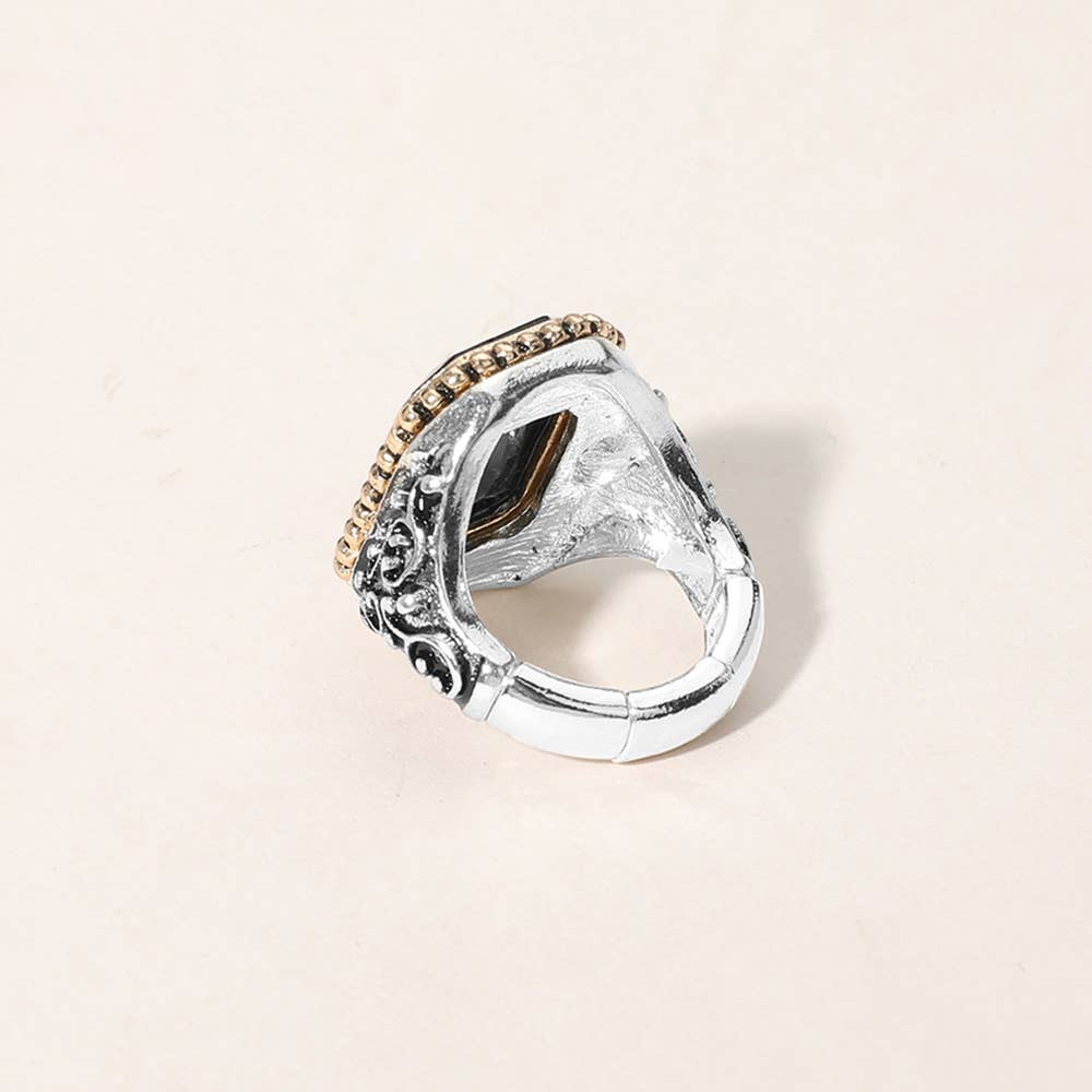 Sensibling Corp. - Rectangle Stone Stretch Ring
: Clear
