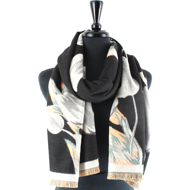Pretty Persuasions - S23297 Ice Tulips Scarf: 12 Blue/Grey