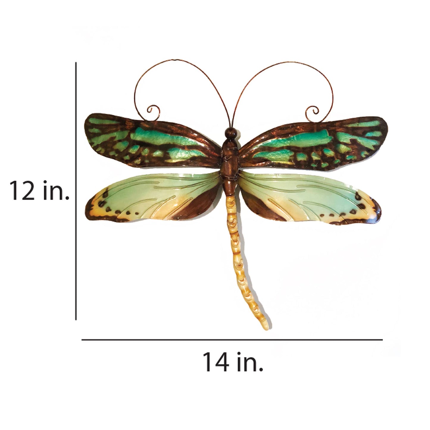 Eangee Home Design - Dragonfly Wall Decor Aqua And Gold, w/ Capiz, Outdoor Safe