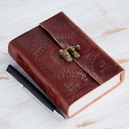 The Paper High Gift Company Limited - Handcrafted Medium Embossed Leather Journal Notebook: Embossed