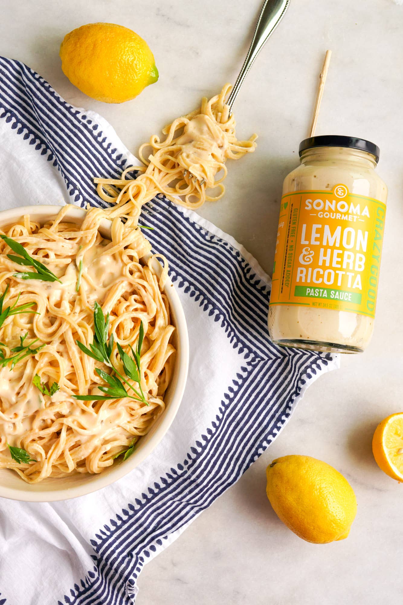 Sonoma Gourmet - Lemon & Herb Ricotta Pasta Sauce: 24.5oz