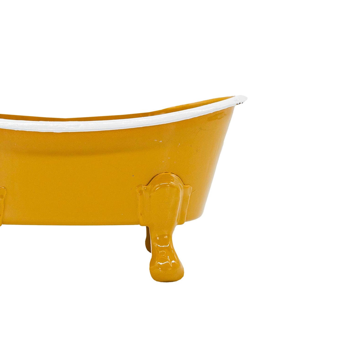 Foreside Home & Garden - Mustard Enamel Bathtub Metal Soap Dish