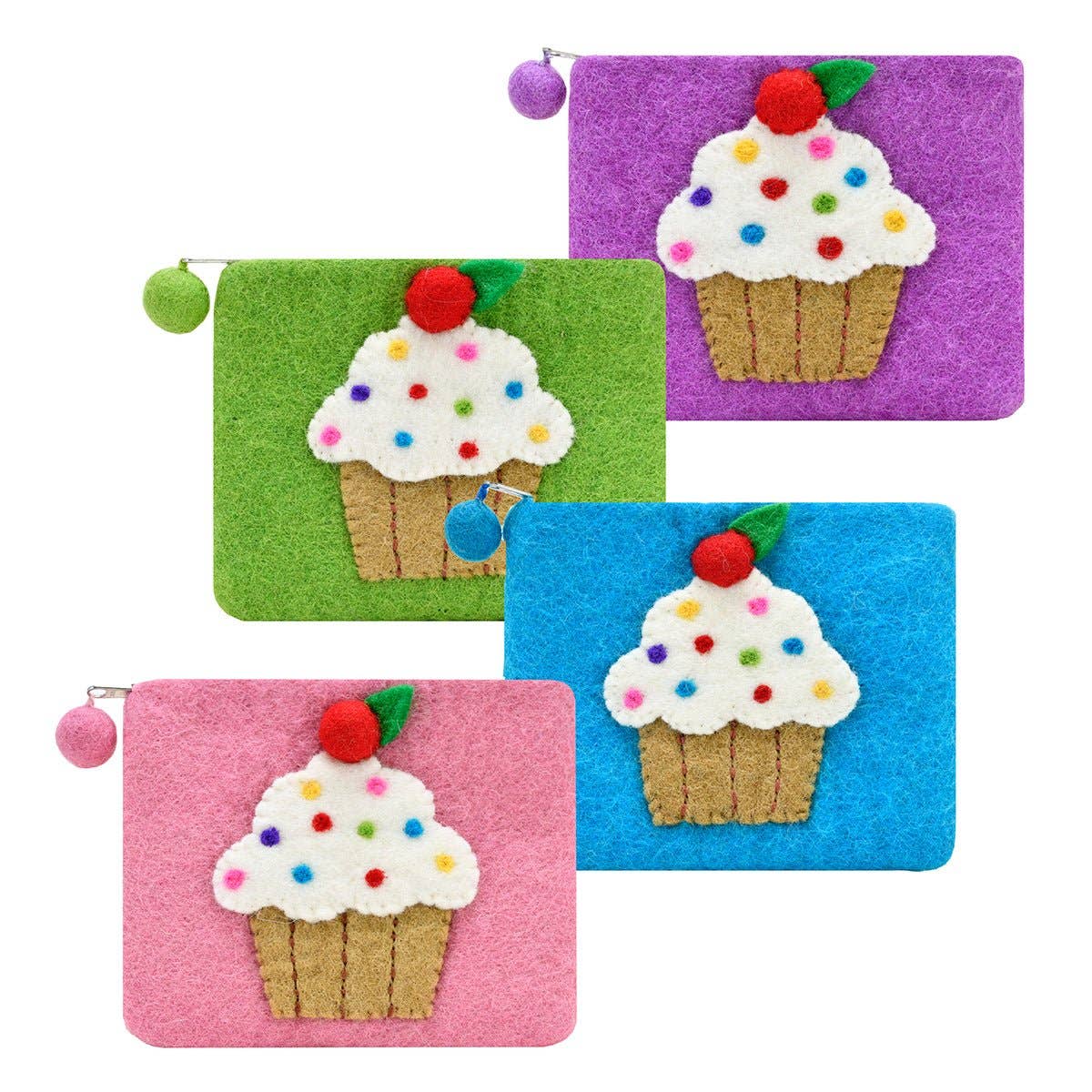 BNB Crafts Inc. - CupCake Felted Coin Purse: Light Turquoise