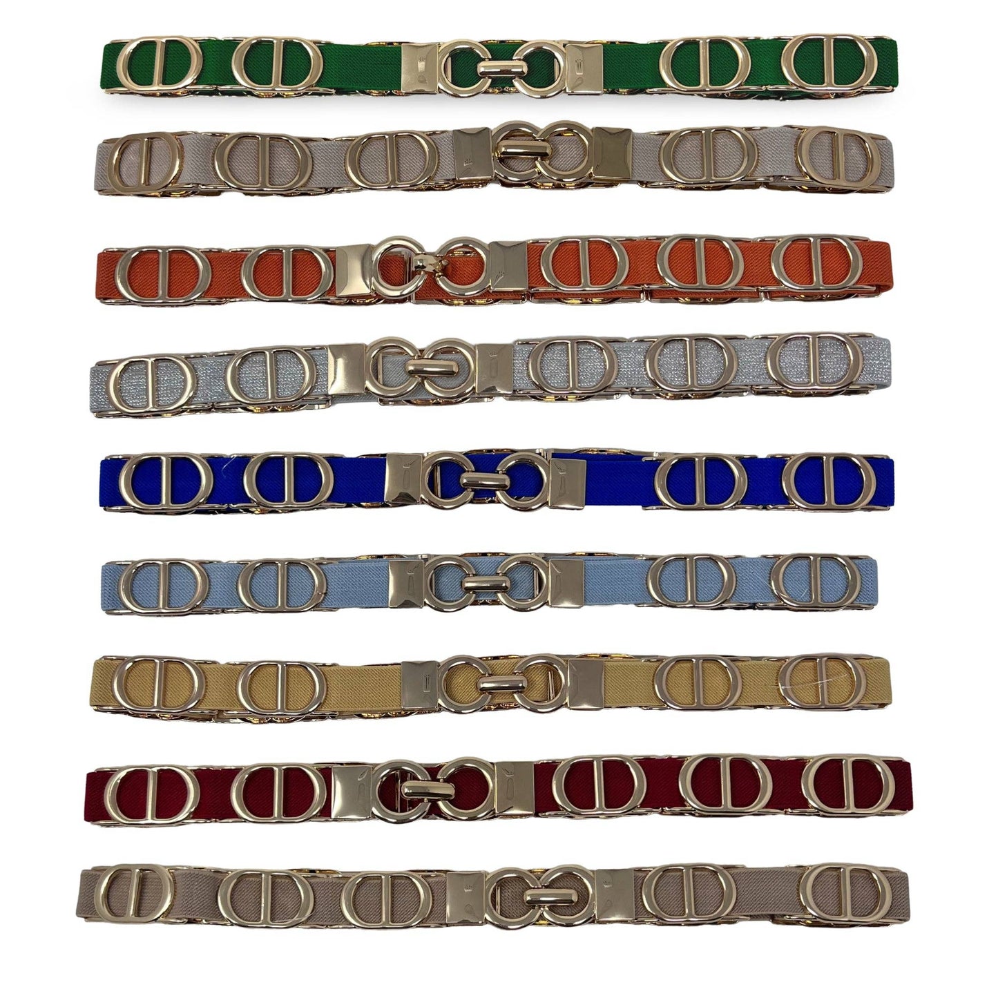 German Fuentes Handbags - CINT-22 ONE SIZE STRETCH BELT: SILVER GOLD