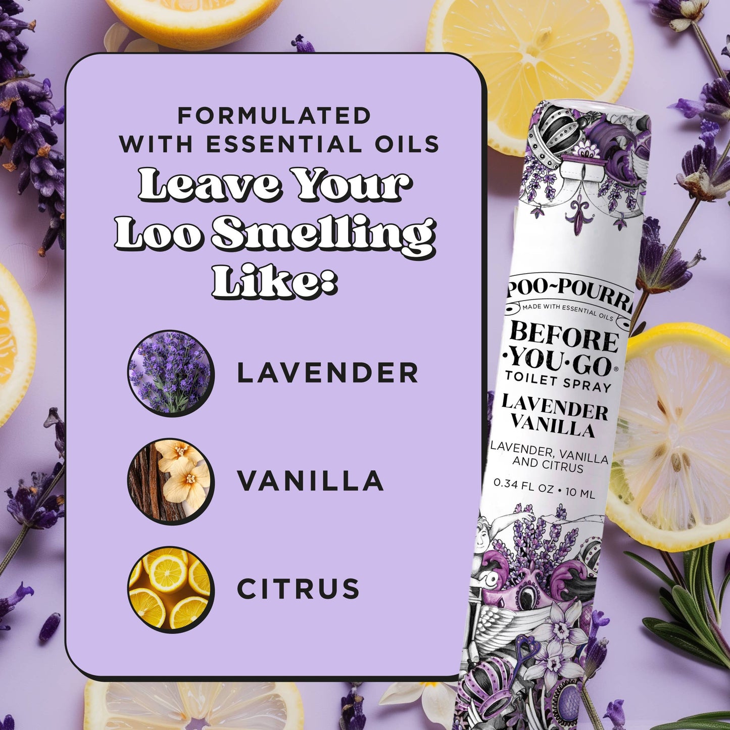 ~Pourri - Poo~Pourri Lavender Vanilla 10mL Travel Size