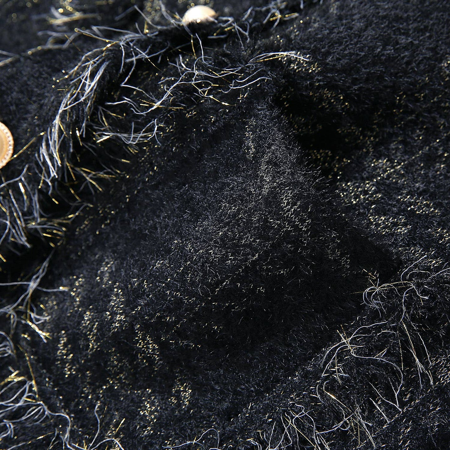 PEACH ACCESSORIES - SD190 Soft cardigan with Shinny Silver details: Black