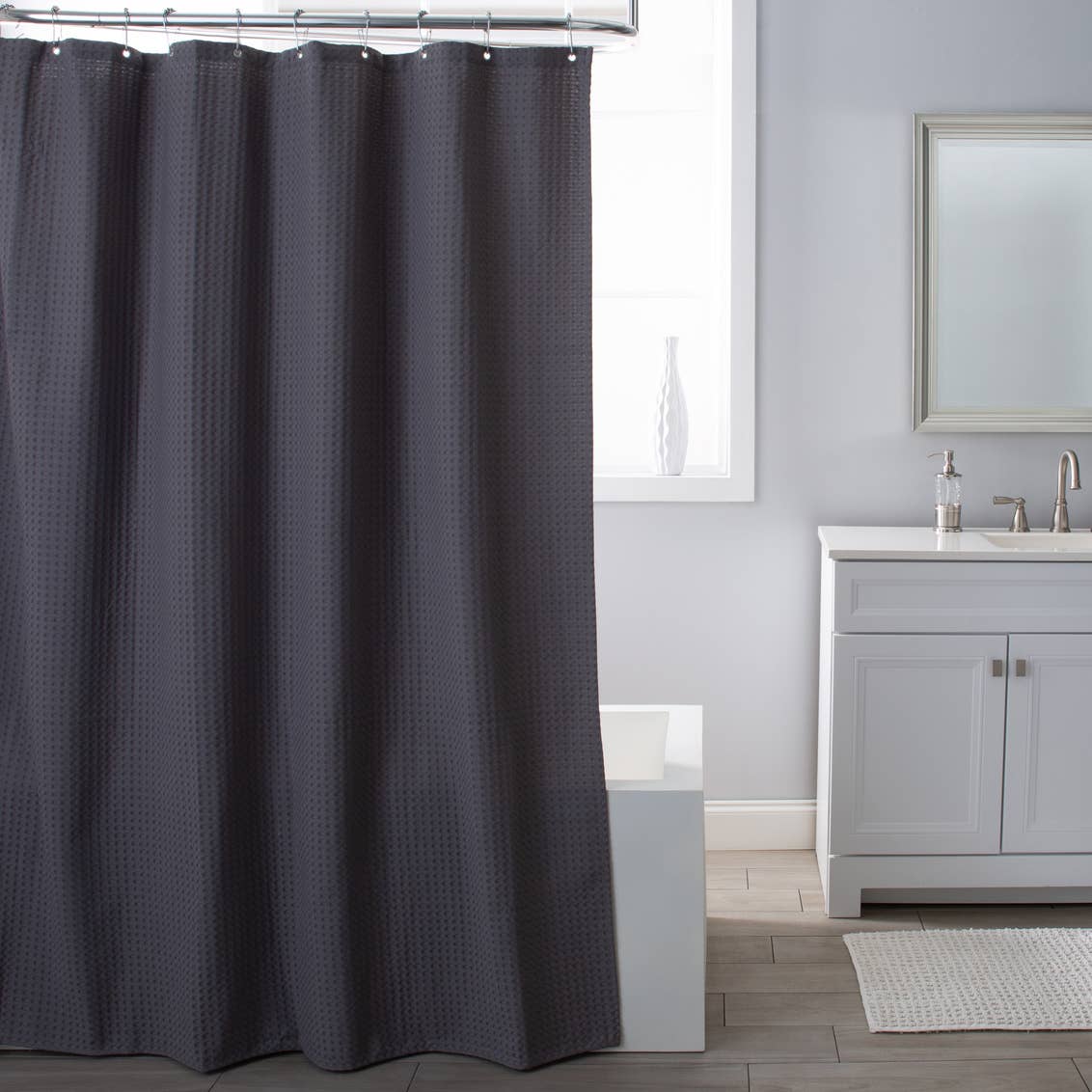 Moda at Home Enterprises, Ltd - BELGIAN WAFFLE SHOWER CURTAIN GREY