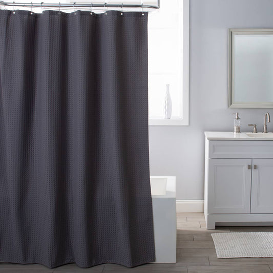 Moda at Home Enterprises, Ltd - BELGIAN WAFFLE SHOWER CURTAIN GREY