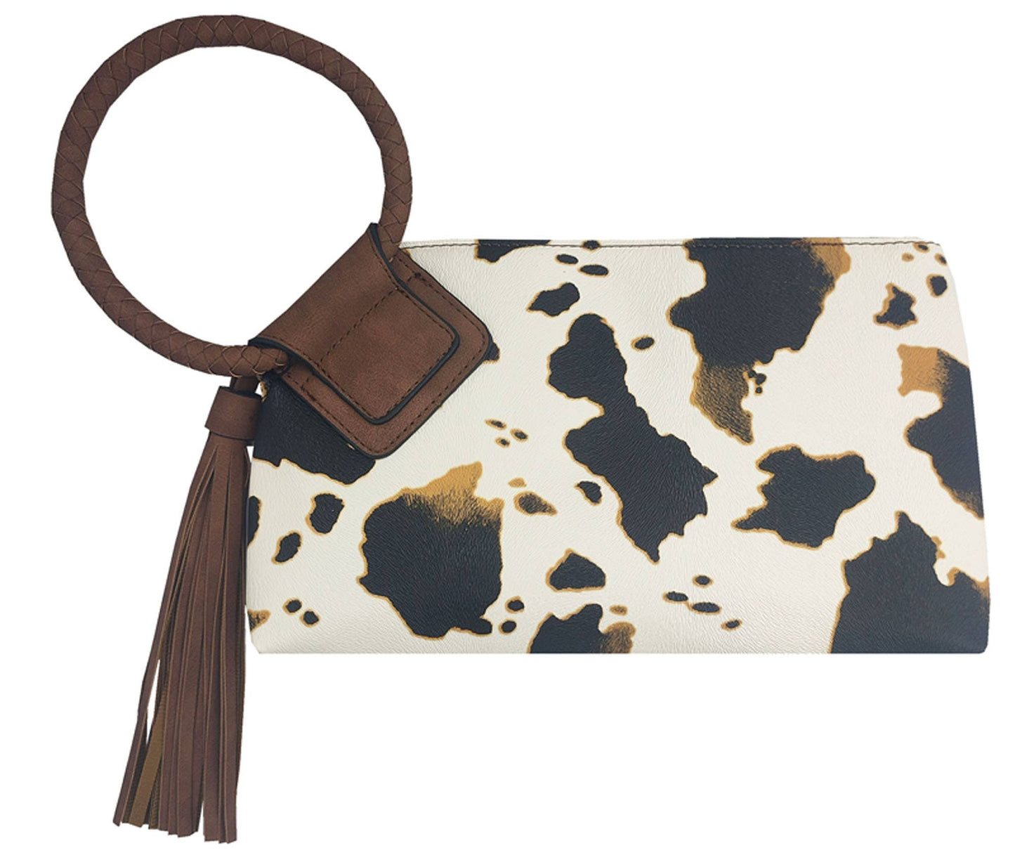 MiMi Wholesale - BP204 Fashion Cuff Handle Tassel Wristlet Clutch: Cow