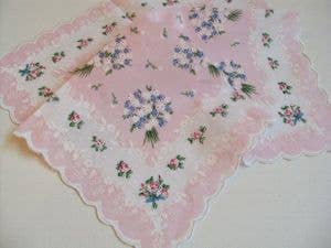 MOMENTS IN THYME - A Mother's Love Keepsake Hankie Card: Blue/Border