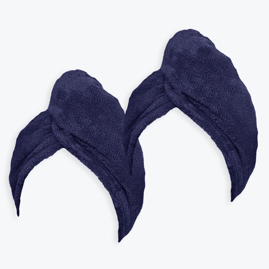 Allure Bath Fashions - Towelling Hair Wraps 100% Cotton - Pack of 2: White