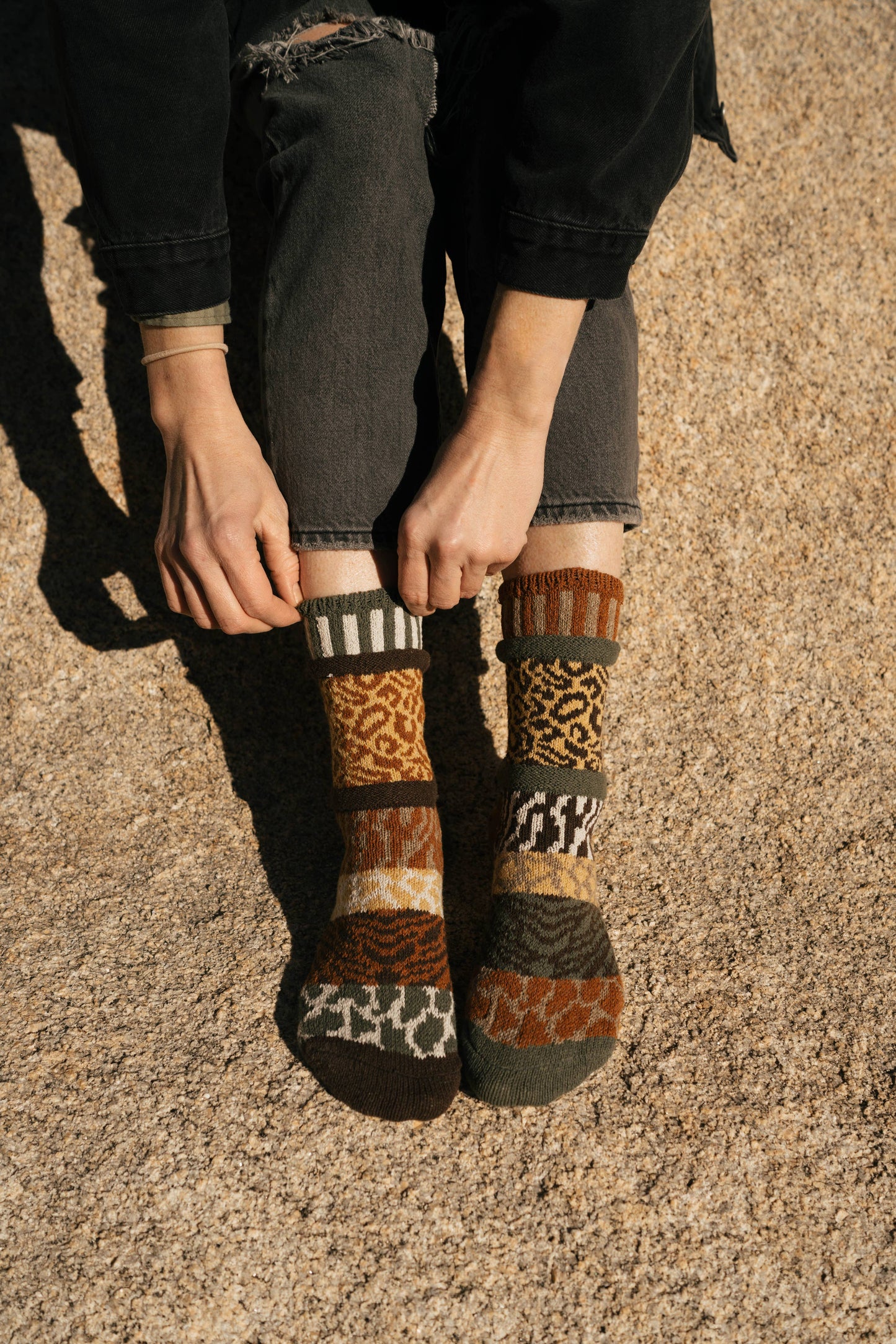 Solmate Socks - Savanna Crew Socks | Gives Back To Wildlife Conservation : M (Women8-10/Men7-9)