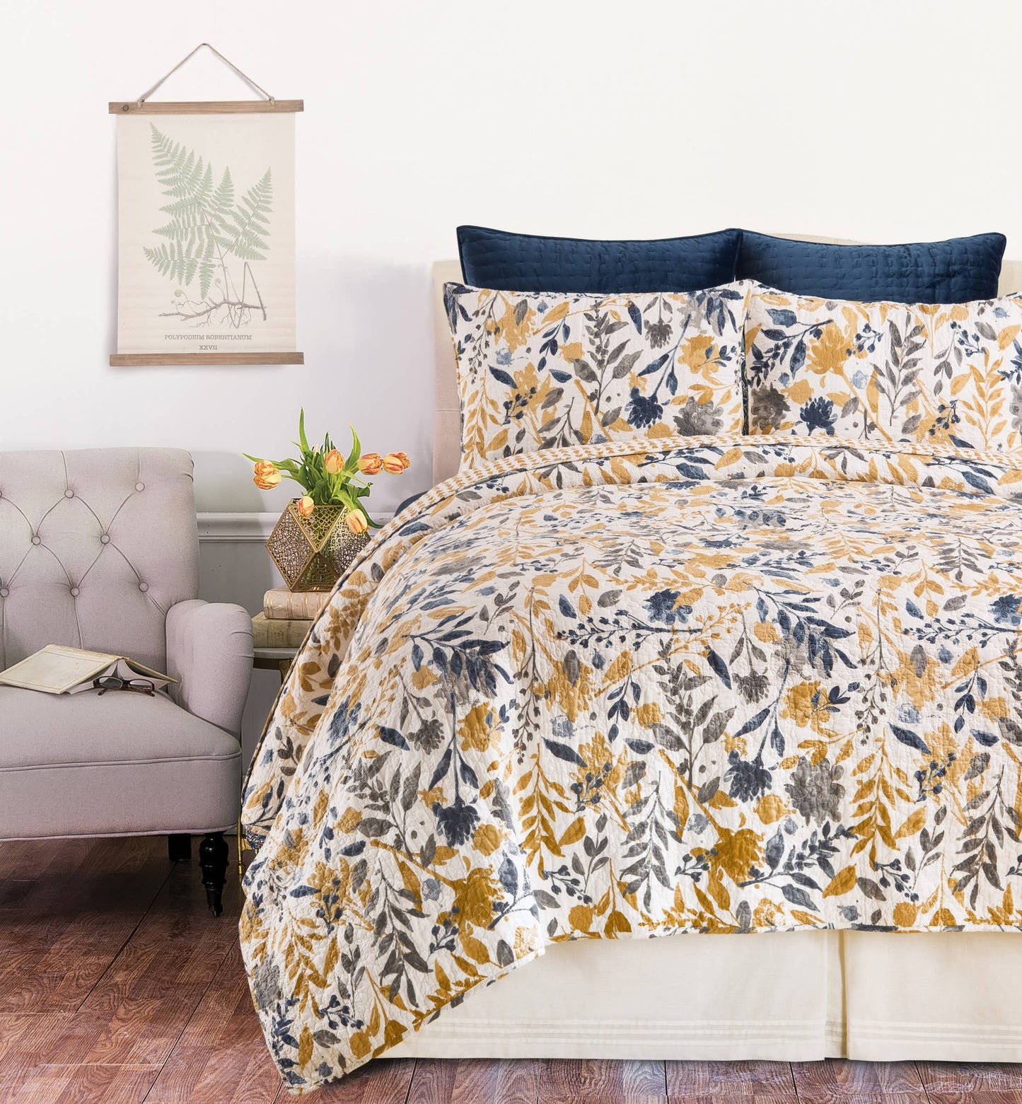 C&F Home - Natural Home Floral King Quilt Set