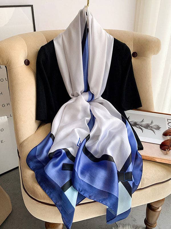 UZ Wholesale Store - Urban Bow-Embellished Printed Contrast Color Shawl: PINK-GRAY / FREE SIZE