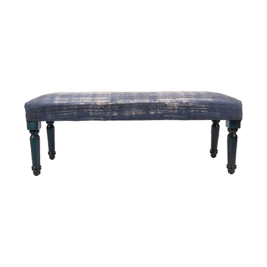 LR Home - Antique Blue Simple Living Indoor Bench: Blue