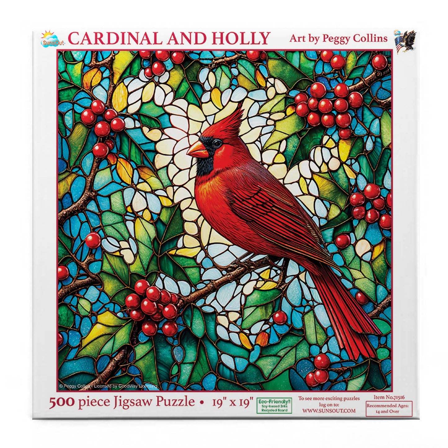 SunsOut - 0431 Cardinal and Holly 500 pc Puzzle