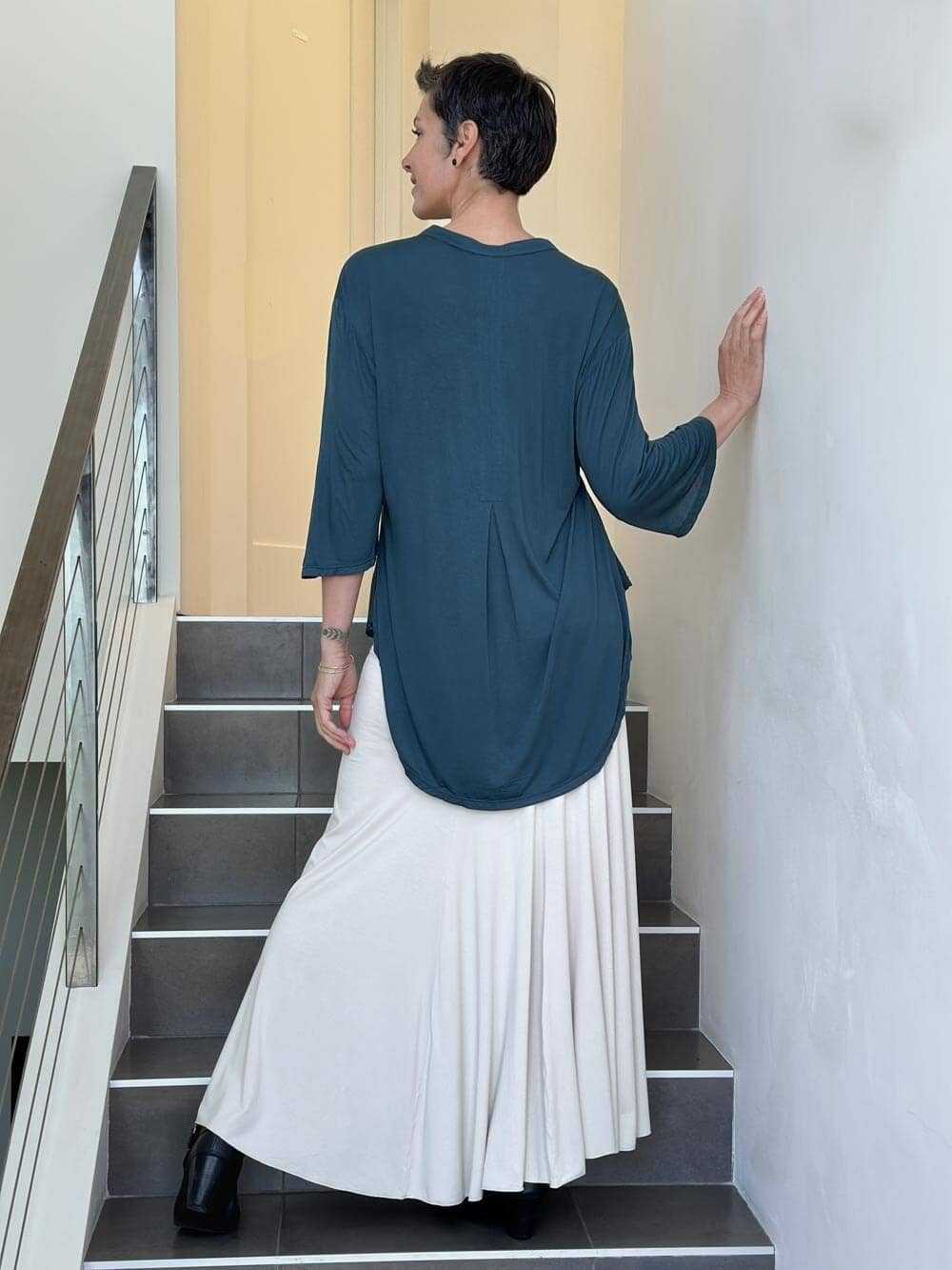 CARAUCCI - Kurta Tunic: Navy / One Size