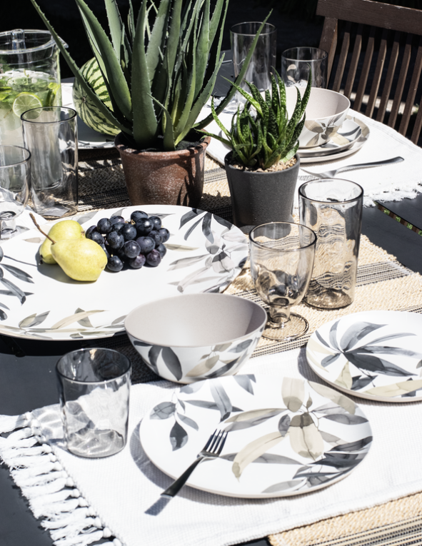 TarHong - Bali Leaves Bamboo Powder & Melamine Dinnerware Set: Salad Plate 8.5"