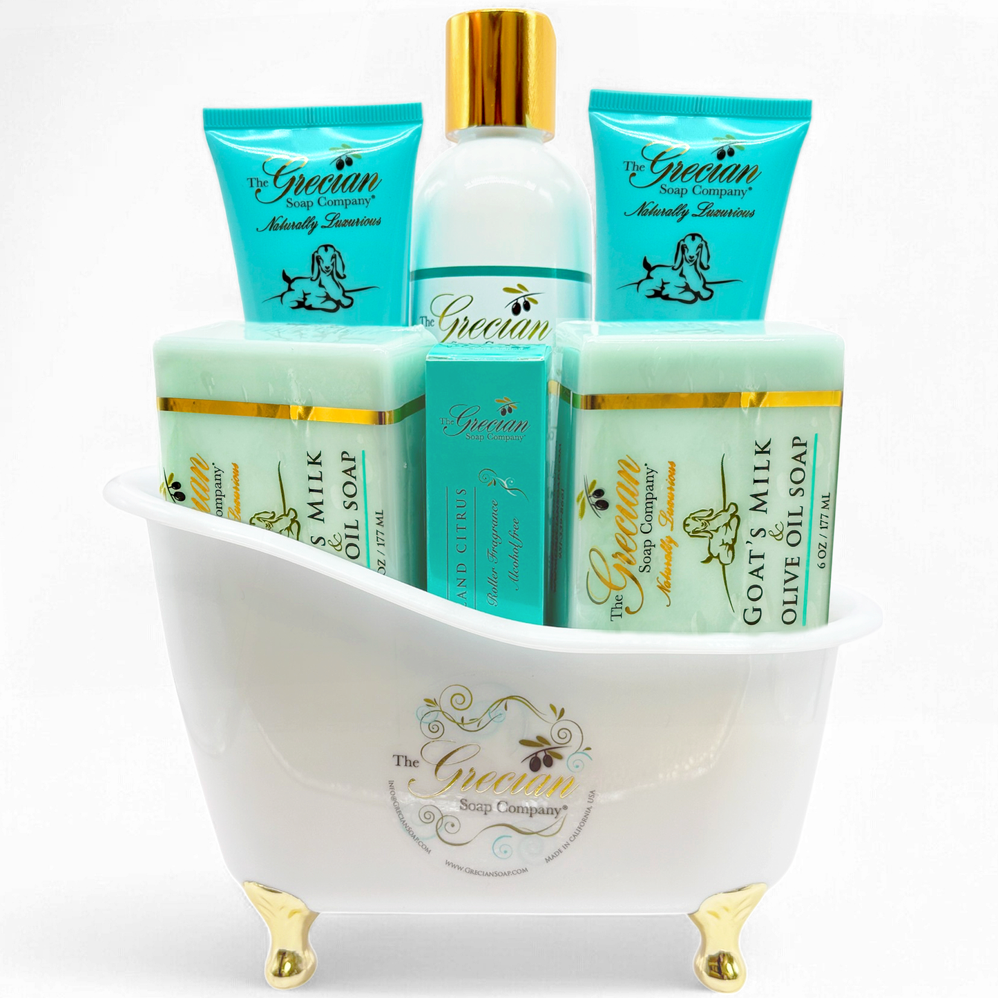The Grecian Soap Company - Deluxe Bathtub Gift Set: Almond