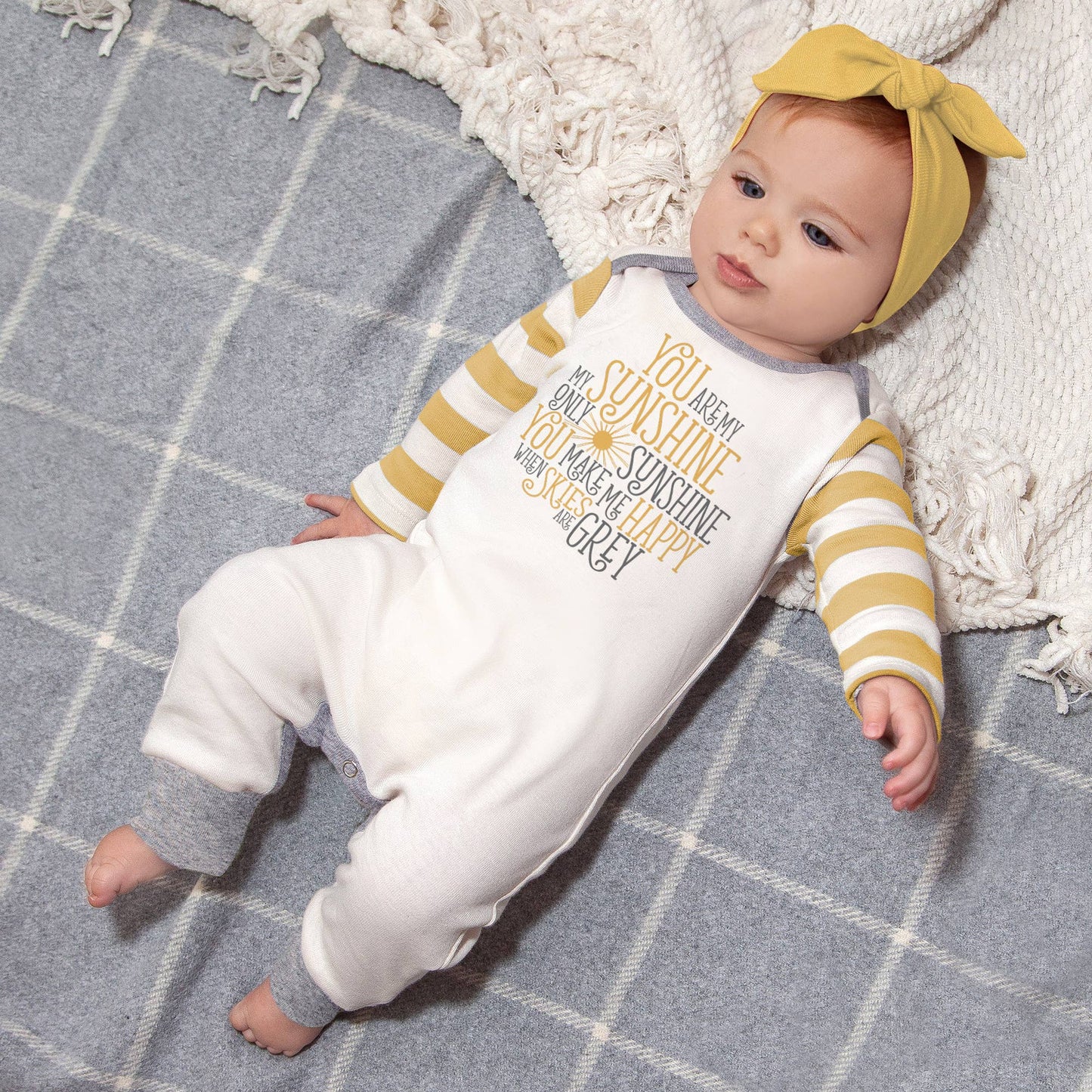 Tesa Babe - Baby's "You Are My Sunshine" Bamboo Romper: 6-12M