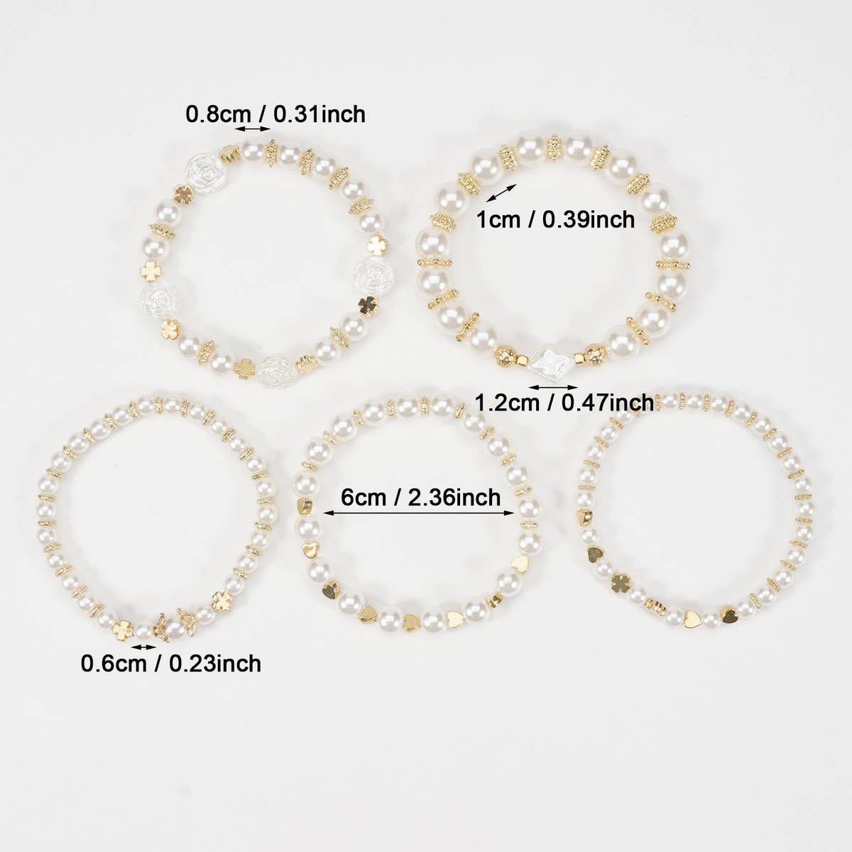 NINEXIS - CWAJE05689_BOHO MULTI LAYER FAUX PEARL BEADED BRACELET: Beige / (OS) 1