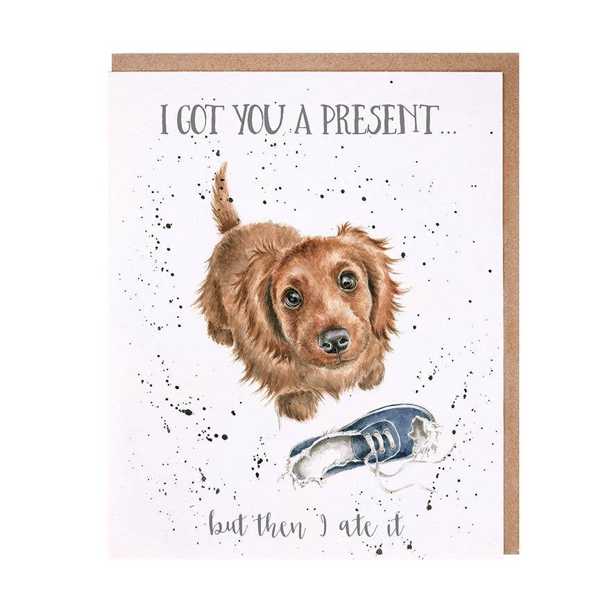 Wrendale Designs - I Got You A Present - Single Card