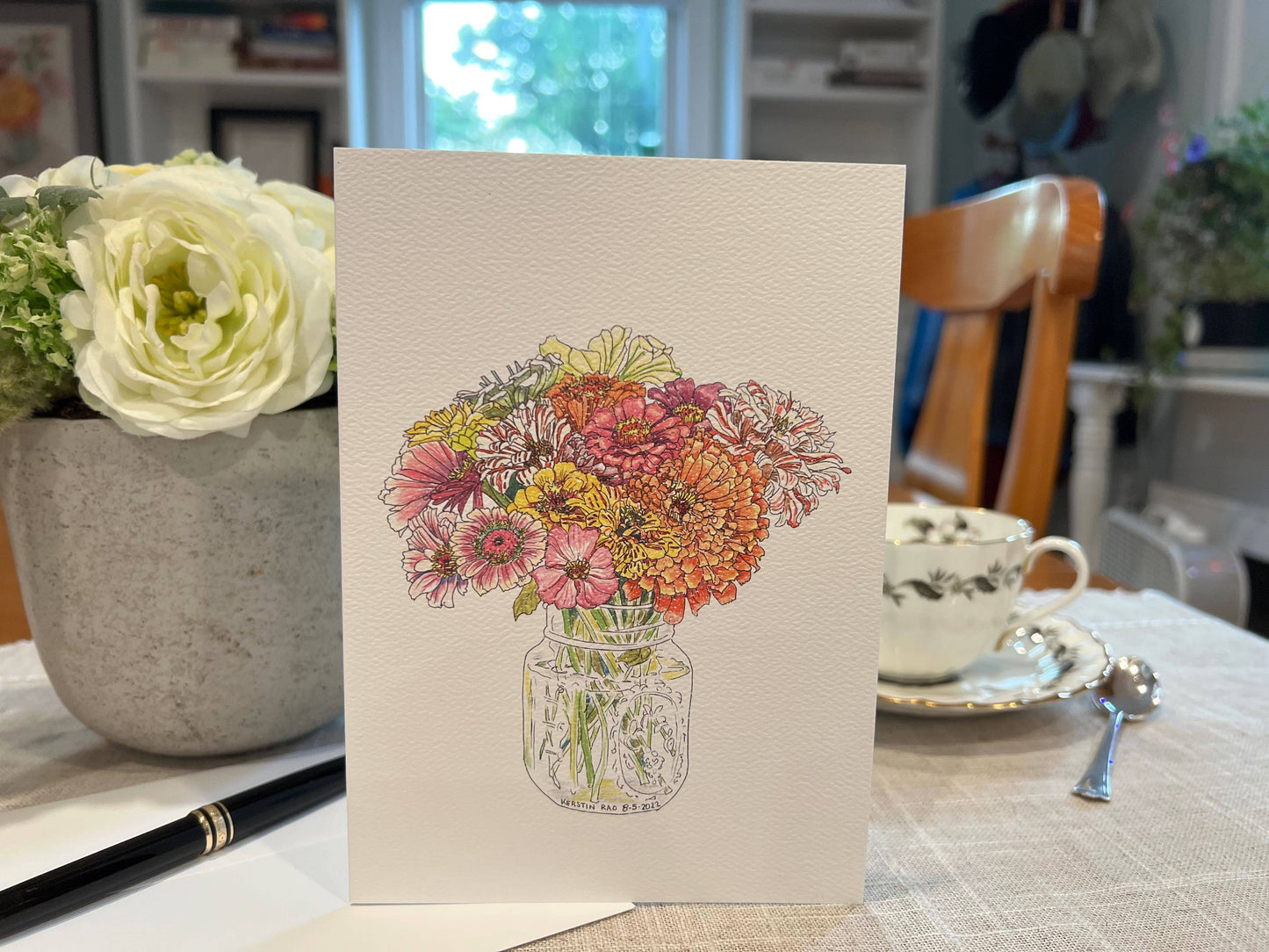 Vivid Cottage - Zinnia Bouquet - card