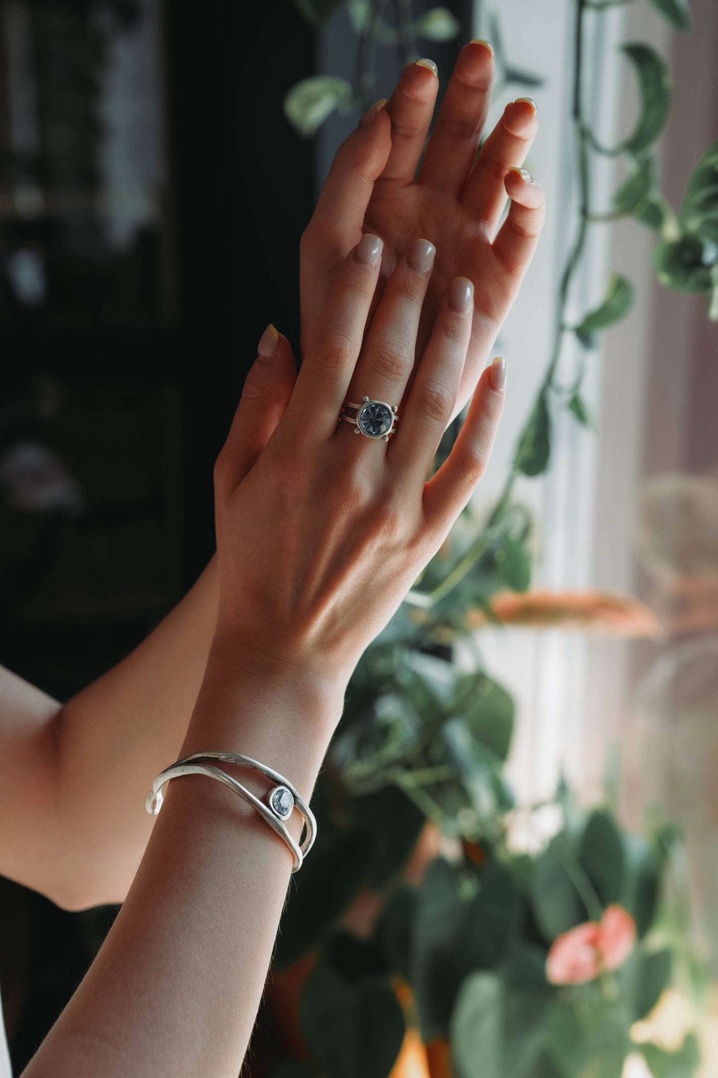 Chanour - Handmade Crystal Brass Ring - 6838