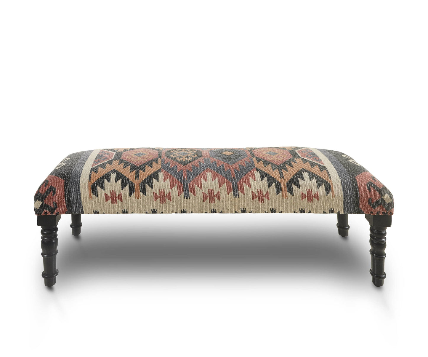 LR Home - Handmade Natural Southwestern Upholstery Bench: Multi