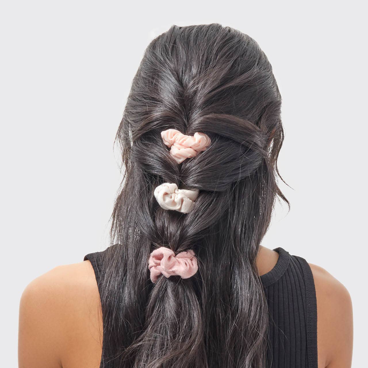 KITSCH - Assorted Textured Scrunchies 5pc Set - Terracotta