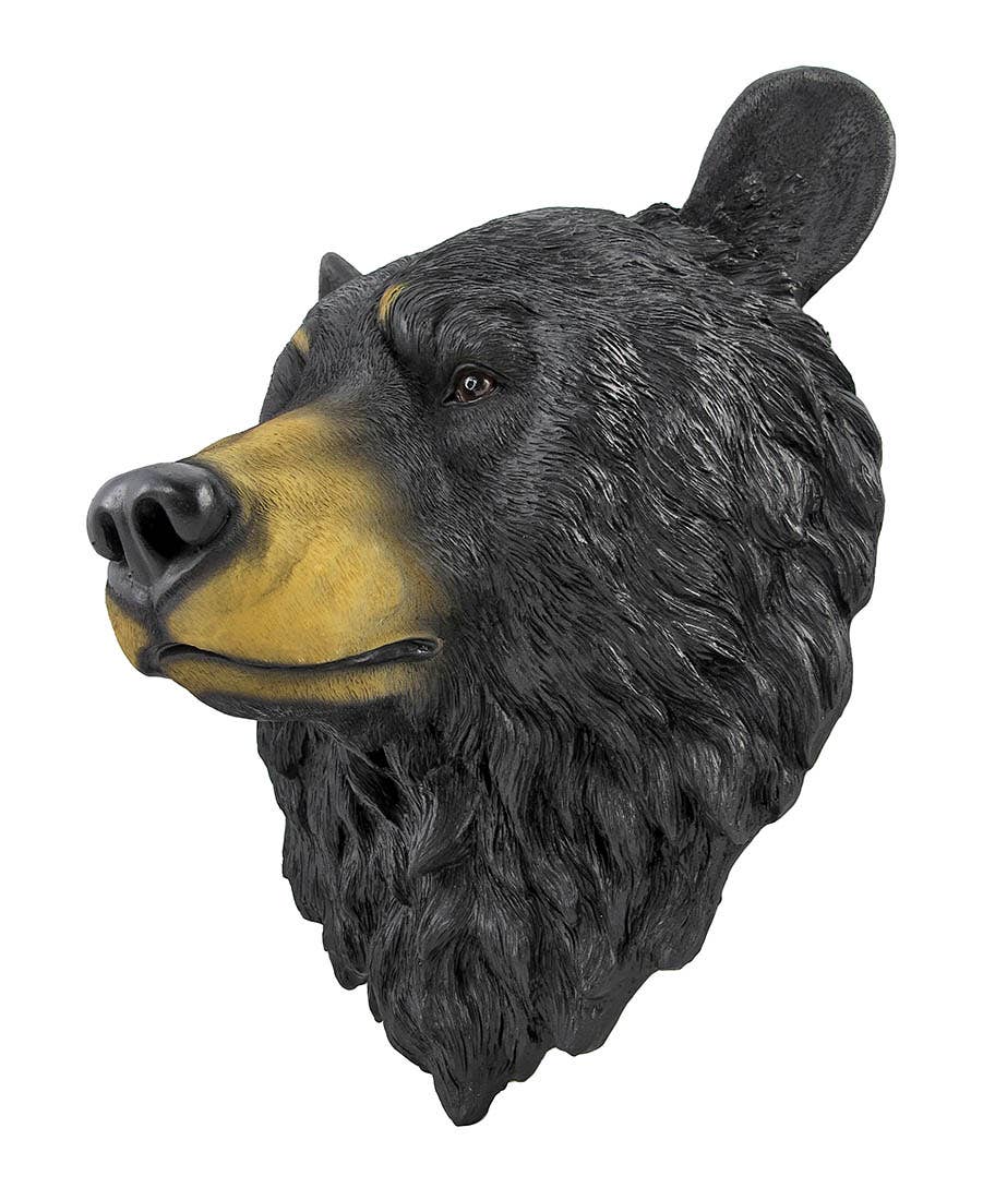 Zeckos - 16 Inch Black Bear Head Bust Poly-Resin Wall Hanging