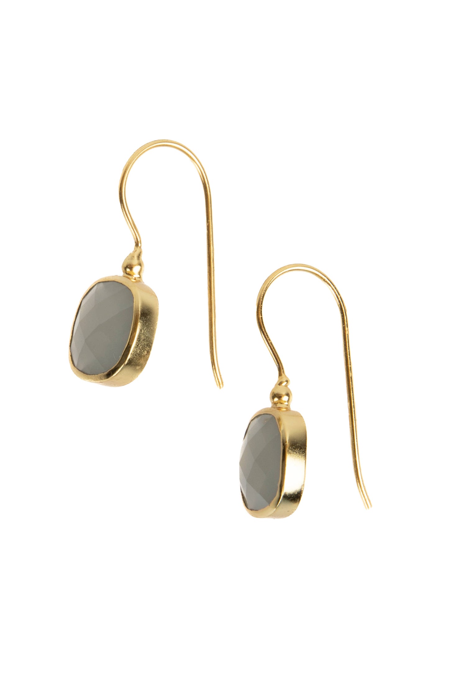 SAACHI - Cushion Cut Gemstone Earrings: Aqua Blue