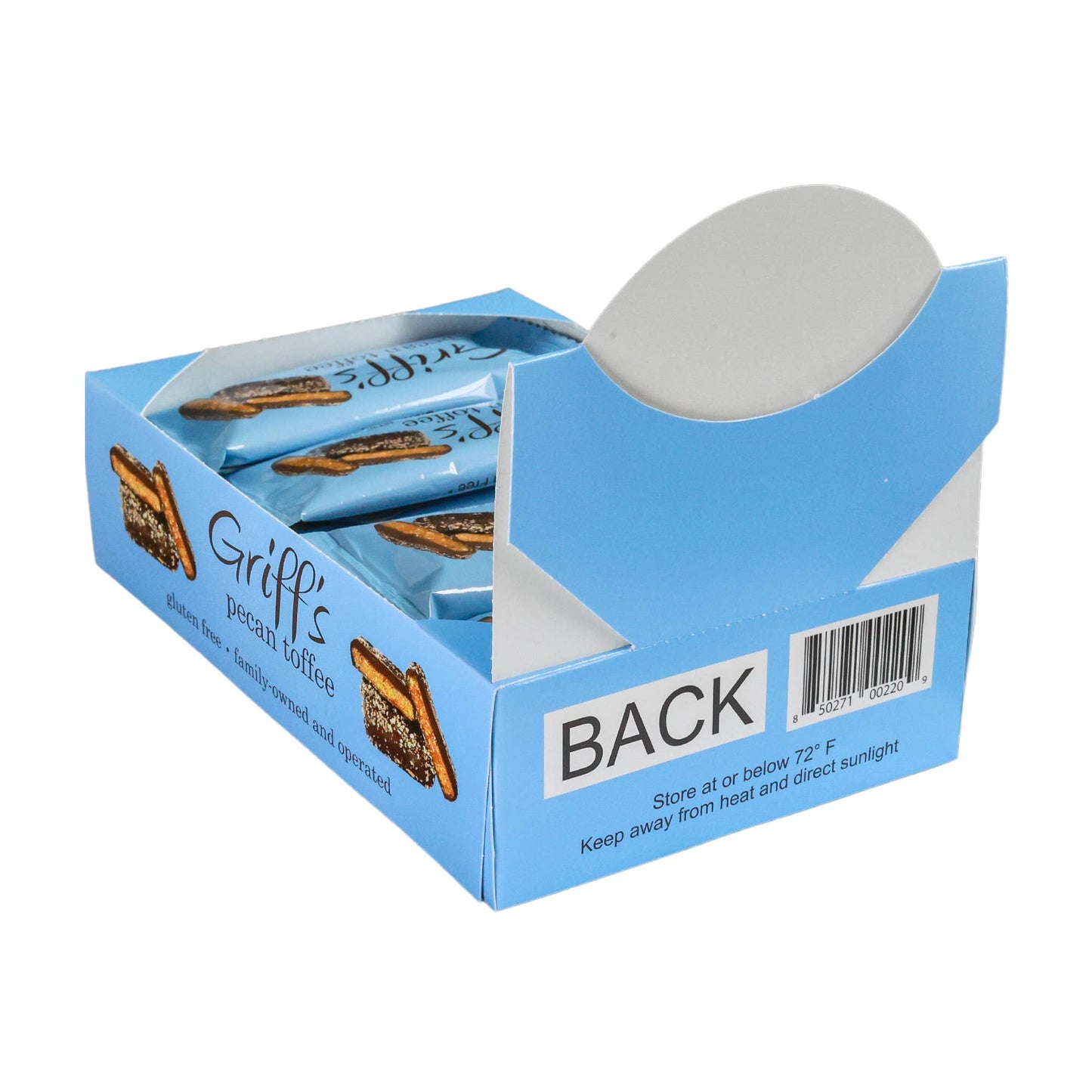 Griff's Toffee - Griff's Pecan Toffee - 1oz Dark Chocolate Toffee