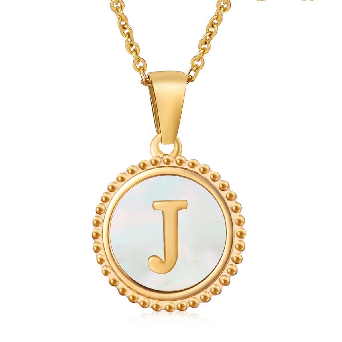 ACCITY - 18K GOLD STAINLESS STEEL SHELL LETTER NECKLACE_CWAJE0686: TYPE3 / (OS) 2