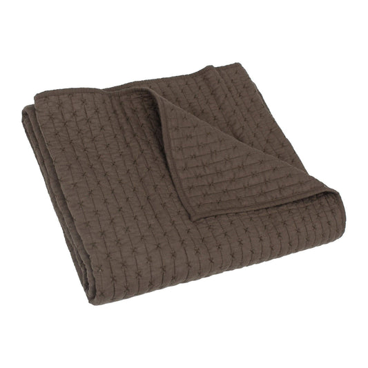 Levtex Home - Cross Stitch Quilted Throw: Cocoa