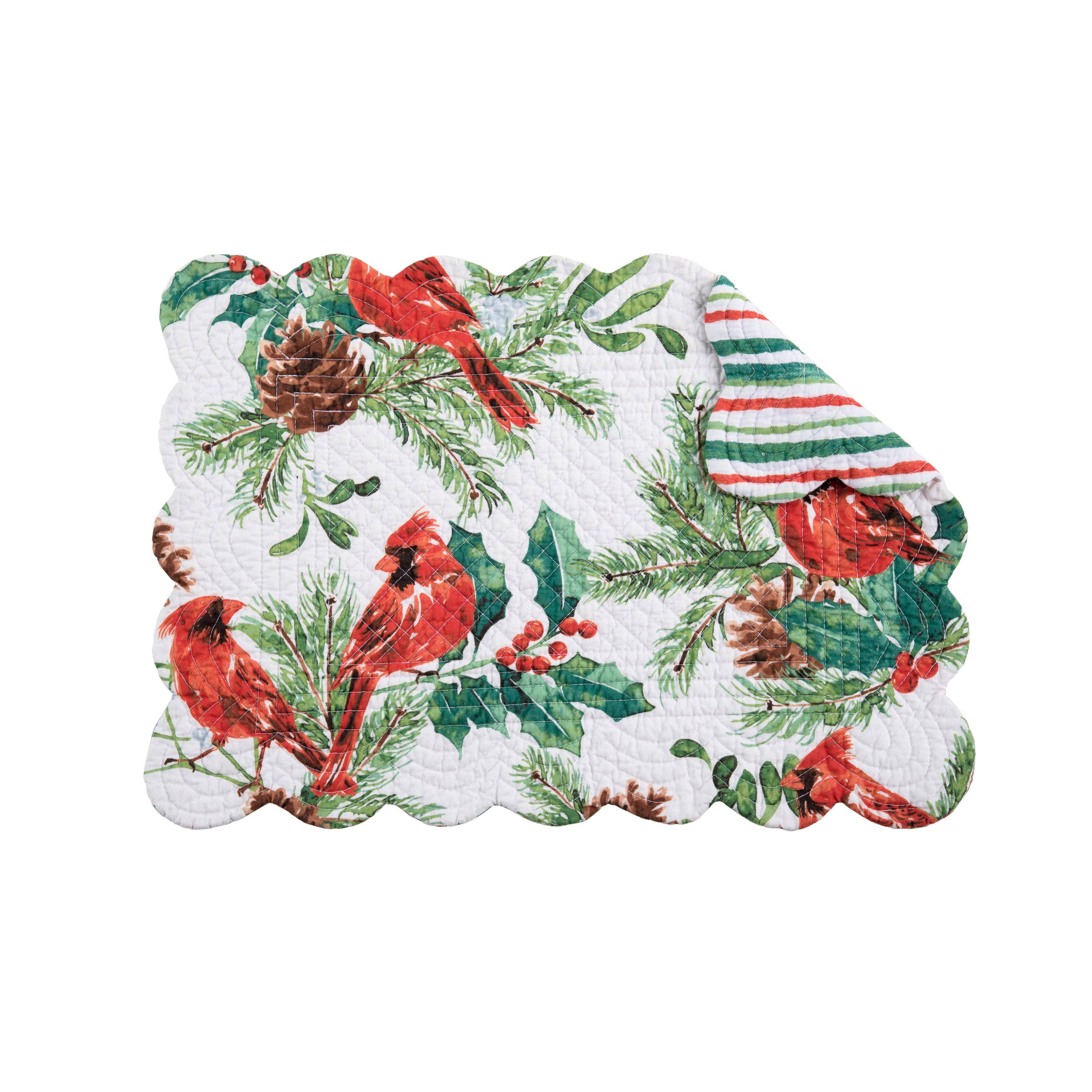 C&F Home Christmas Delwyn Cardinal Placemat Set